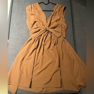 Brown ribbon dress